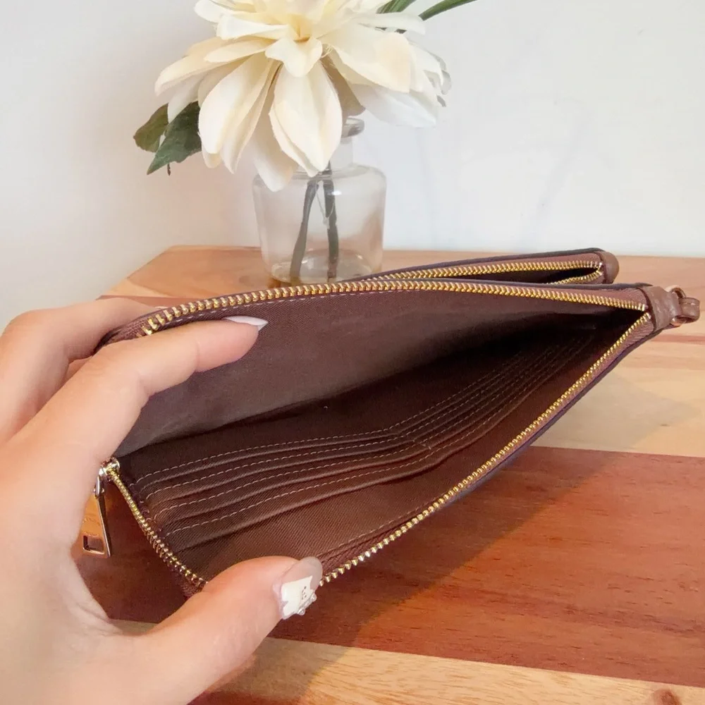 NWT Coach Double Zip Wallet In Signature‎ Canvas